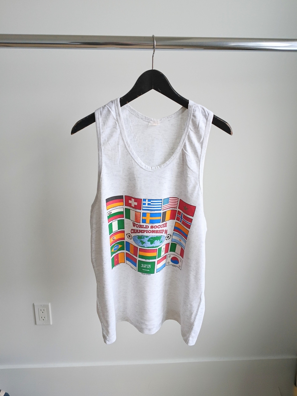 Vtg 94 World Cup Soccer Tank Top Made in Canada World Soccer Championship M